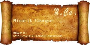 Minarik Csongor névjegykártya